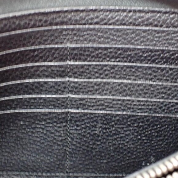 🖤 Gucci Black Grained Leather Zip Around Wallet Clutch - Picture 8 of 9